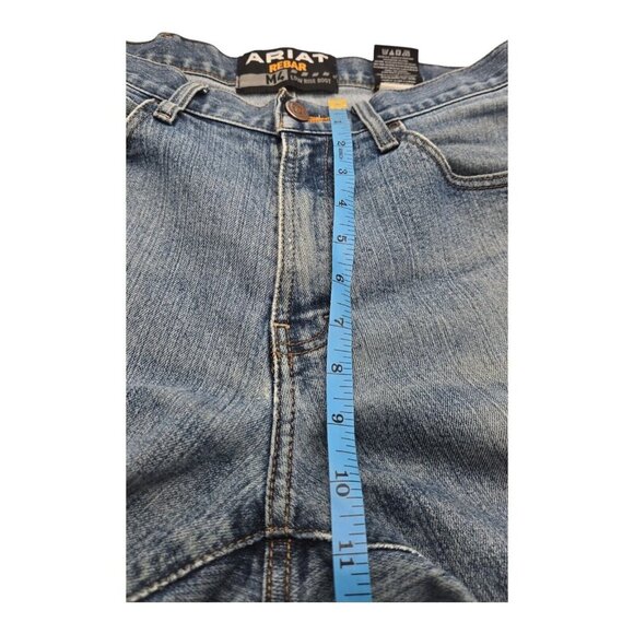 Ariat Jeans Men 32x30 Blue Rebar M4 Relaxed DuraStretch Boot Cut Wester 10016221 - Picture 11 of 16